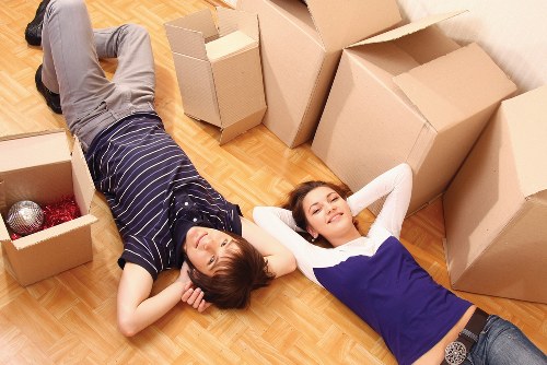 Furniture being handled carefully during a flat removal